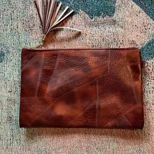 Brown Mini Leather Bag with Rustic Charm Handbag Western Cowgirl Horse Frayed